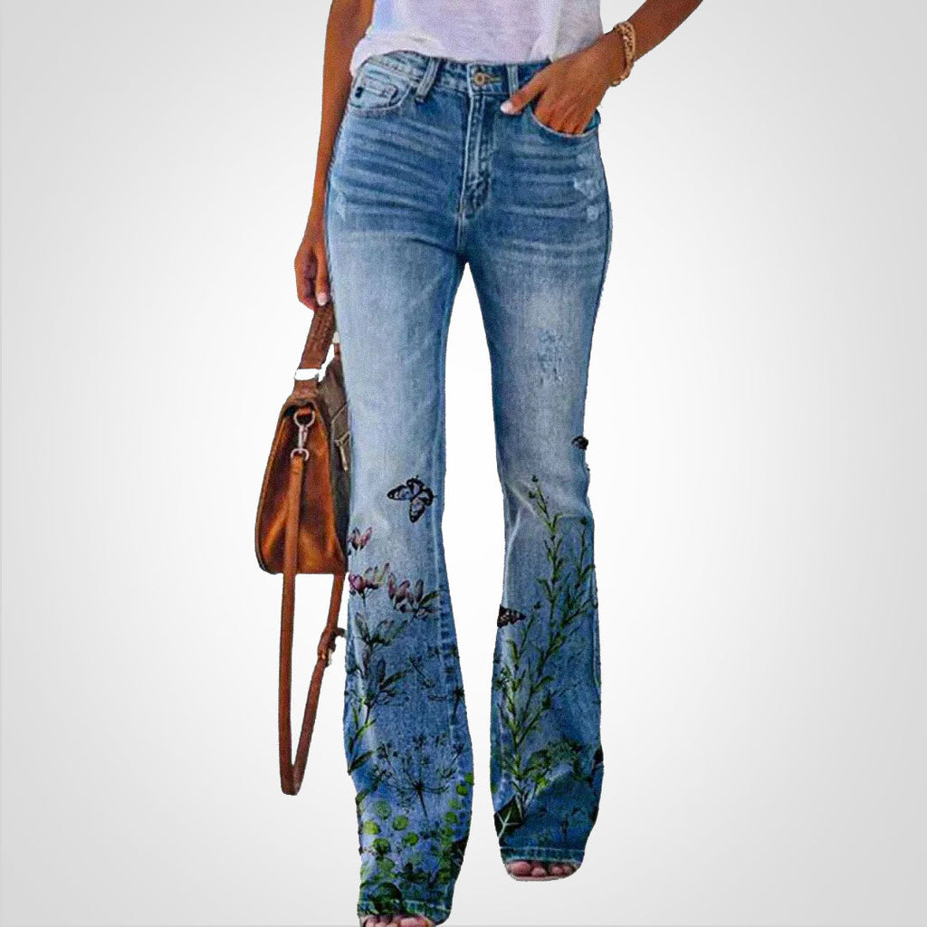 GR | Denim with floral print