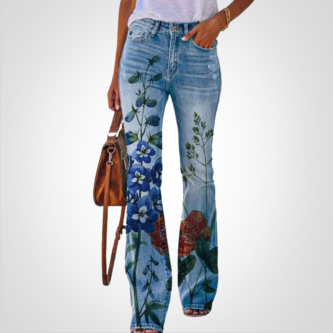 GR | Denim with floral print