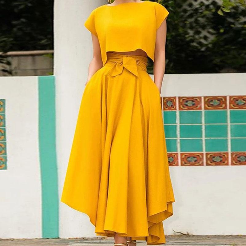 GR | Lange Vintage Hohe Taille Große Gürtel Einfarbig