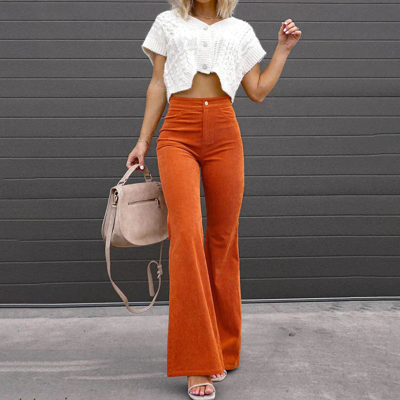 GR | Corduroy-Hose - Hohe Taille Damenhose für einen trendigen Look