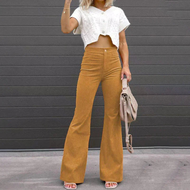 GR | Corduroy-Hose - Hohe Taille Damenhose für einen trendigen Look