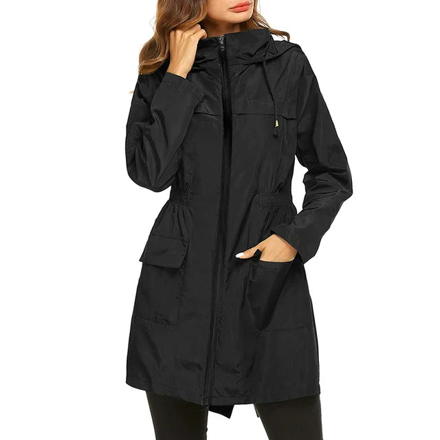 GR - Women's Windproof Waterproof Hooded Lightweight Raincoat