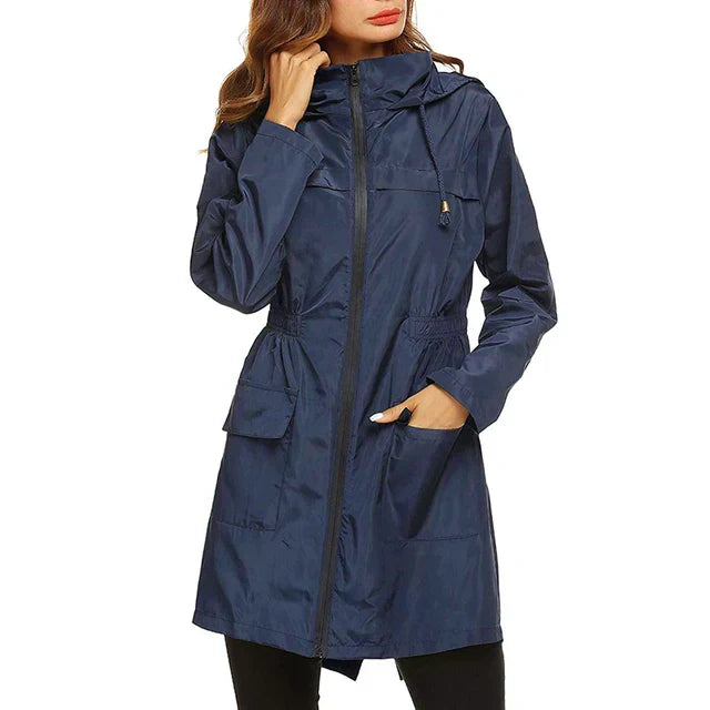 GR - Women's Windproof Waterproof Hooded Lightweight Raincoat