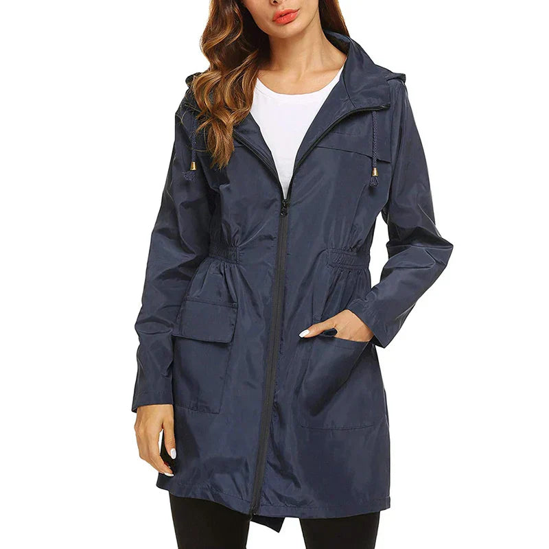 GR - Women's Windproof Waterproof Hooded Lightweight Raincoat