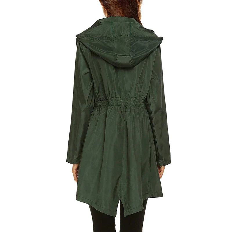 GR - Women's Windproof Waterproof Hooded Lightweight Raincoat