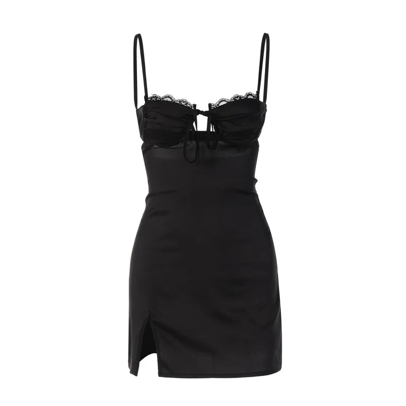 GR | Spitzen-Minikleid mit Spaghettiträger