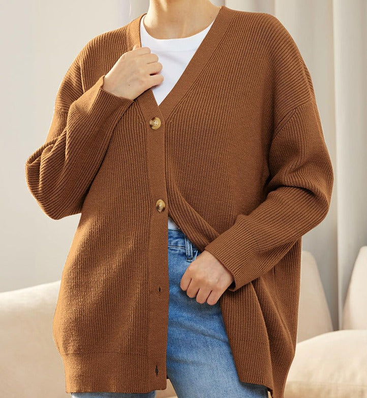GR | Strickjacke Übergröße Knopfleiste Strickjacke Damenbekleidung