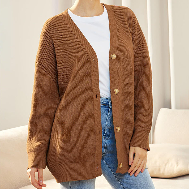 GR | Strickjacke Übergröße Knopfleiste Strickjacke Damenbekleidung