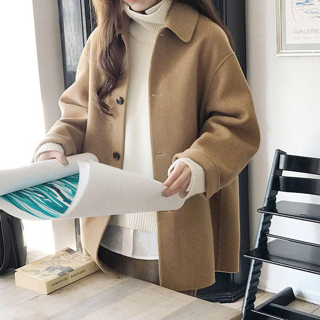 GR Single-breasted elegant women's coat 