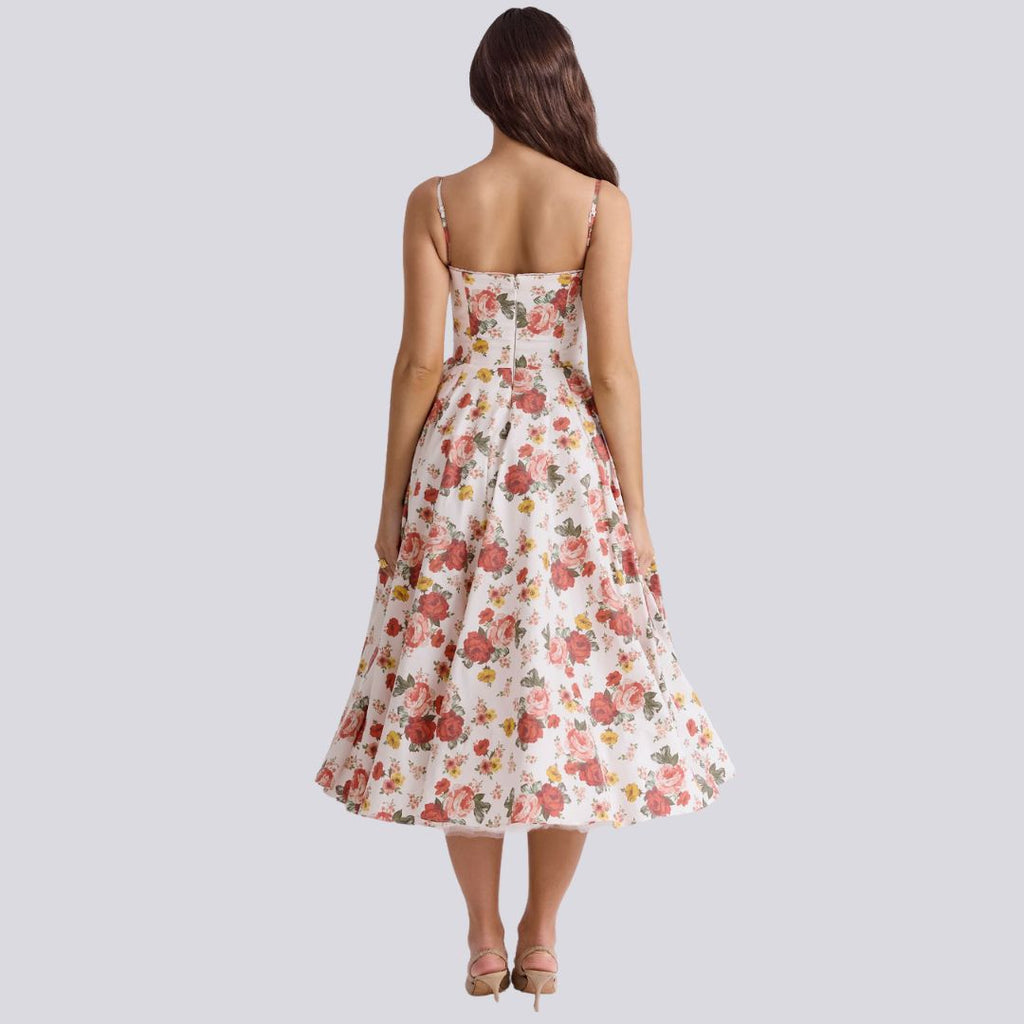 GR | Stylish V-neck A-line maxi dress