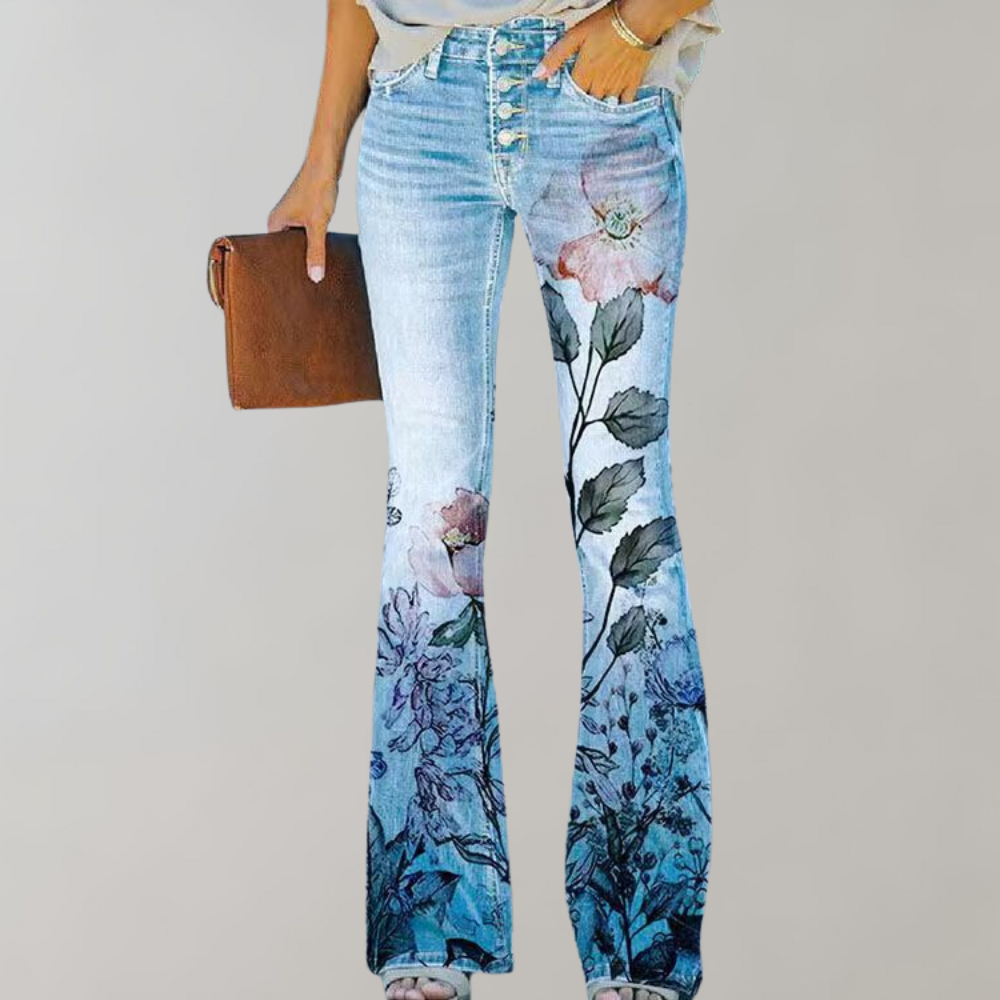 GR | Women's Denim Flare Trousers with Stretch