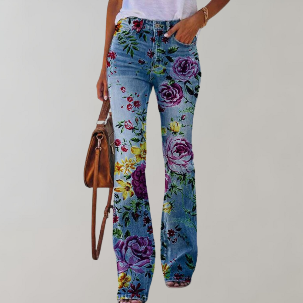 GR | Women's Denim Flare Trousers with Stretch