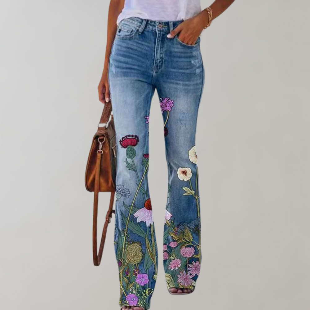 GR | Women's Denim Flare Trousers with Stretch