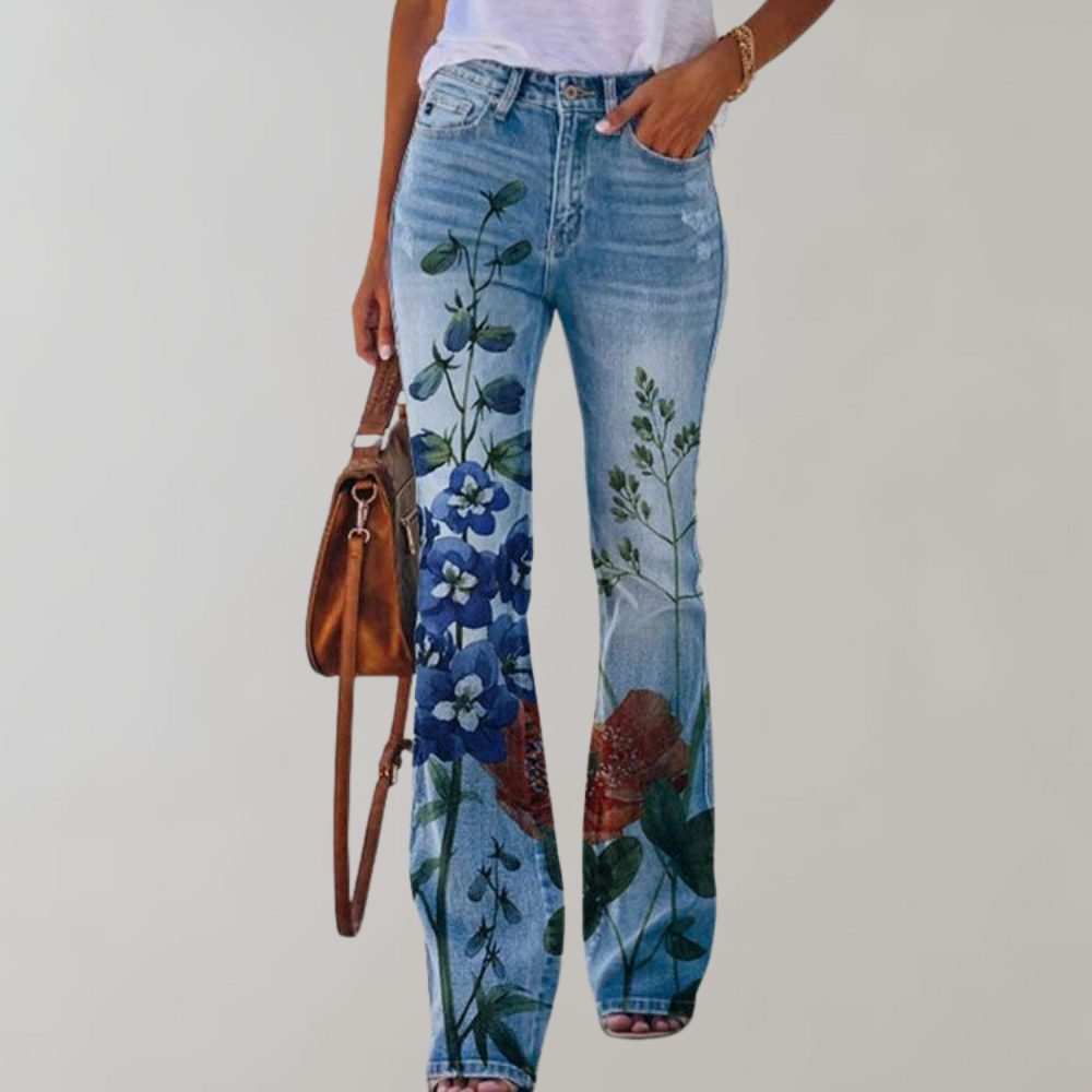 GR | Women's Denim Flare Trousers with Stretch