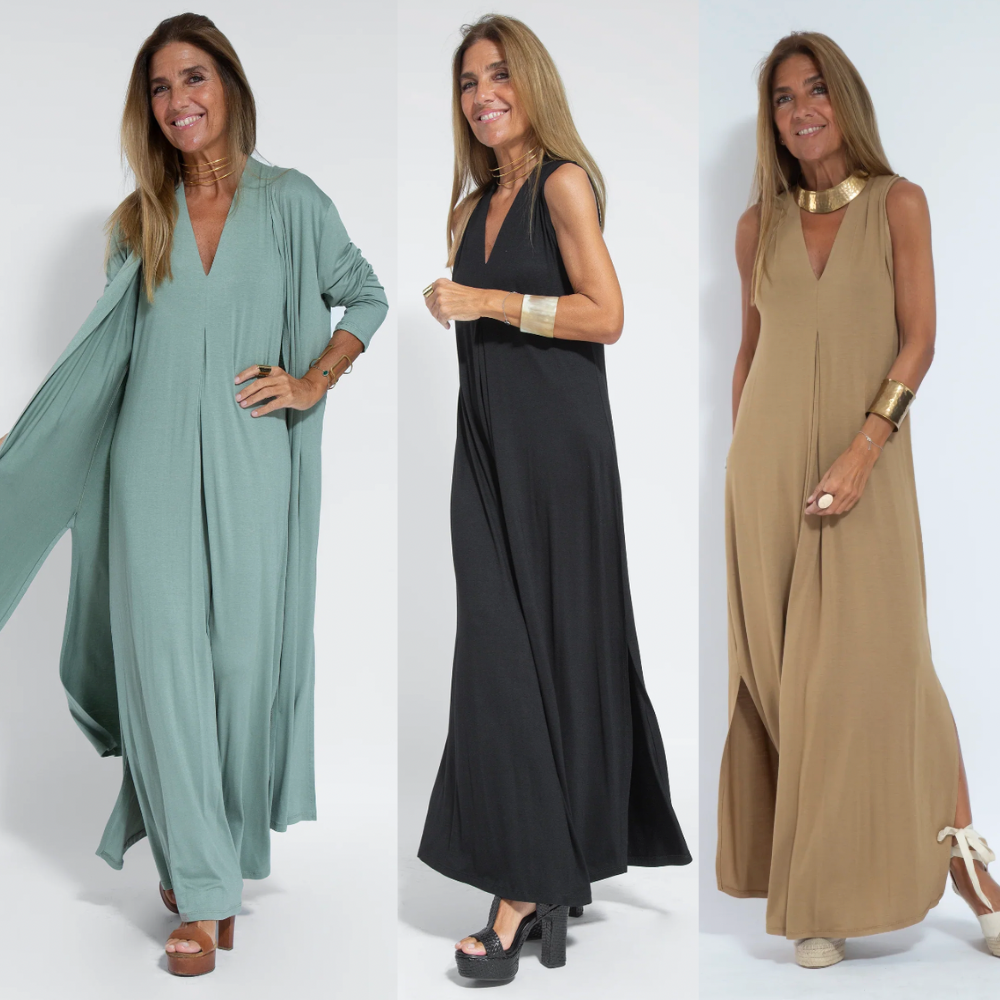 GR | Set consisting of a long slimming dress and vest