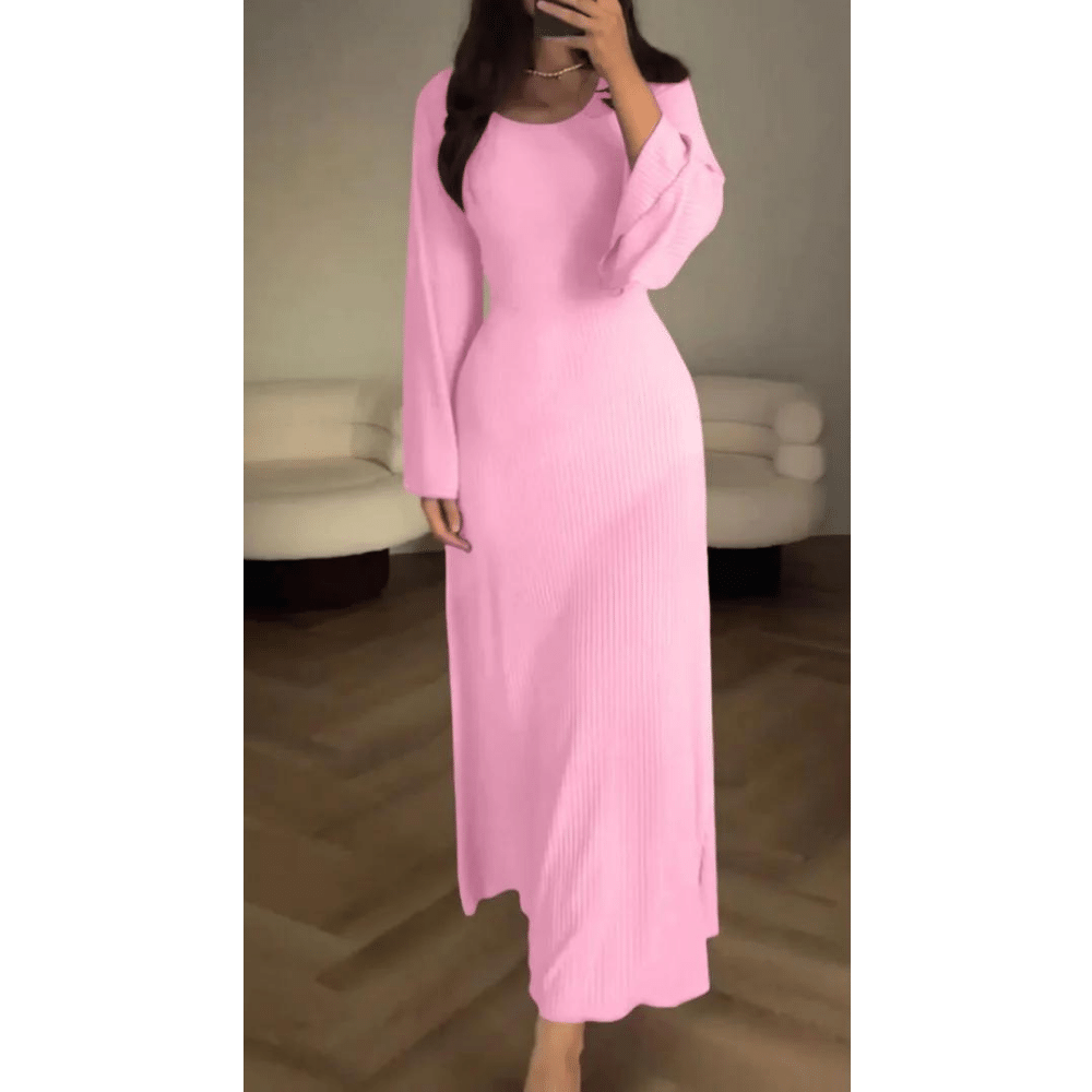 GR - Elegant long round ribbed dress