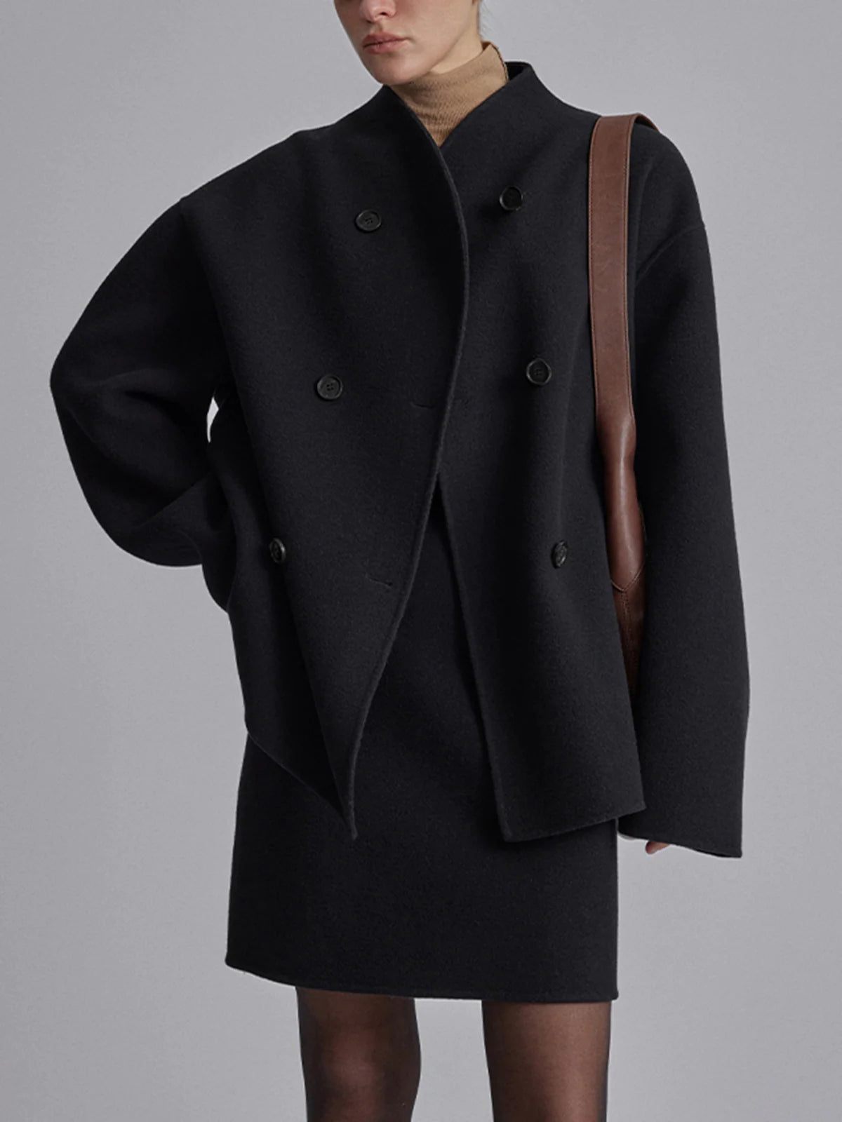 GR | Women's Jacket with Double Row of Buttons in Wool Blend