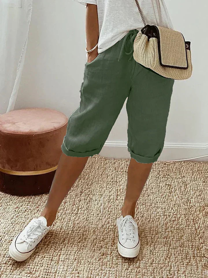 GR | Shorts aus Baumwolle und Leinen für Frauen