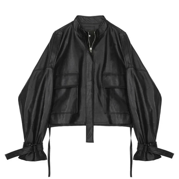 GR | Women's Leather Jacket with Box Cut
