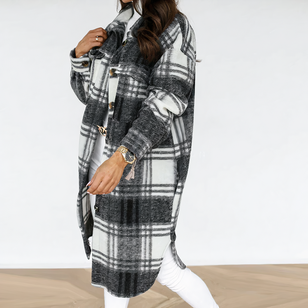 GR - Long Checkered Winter Jacket