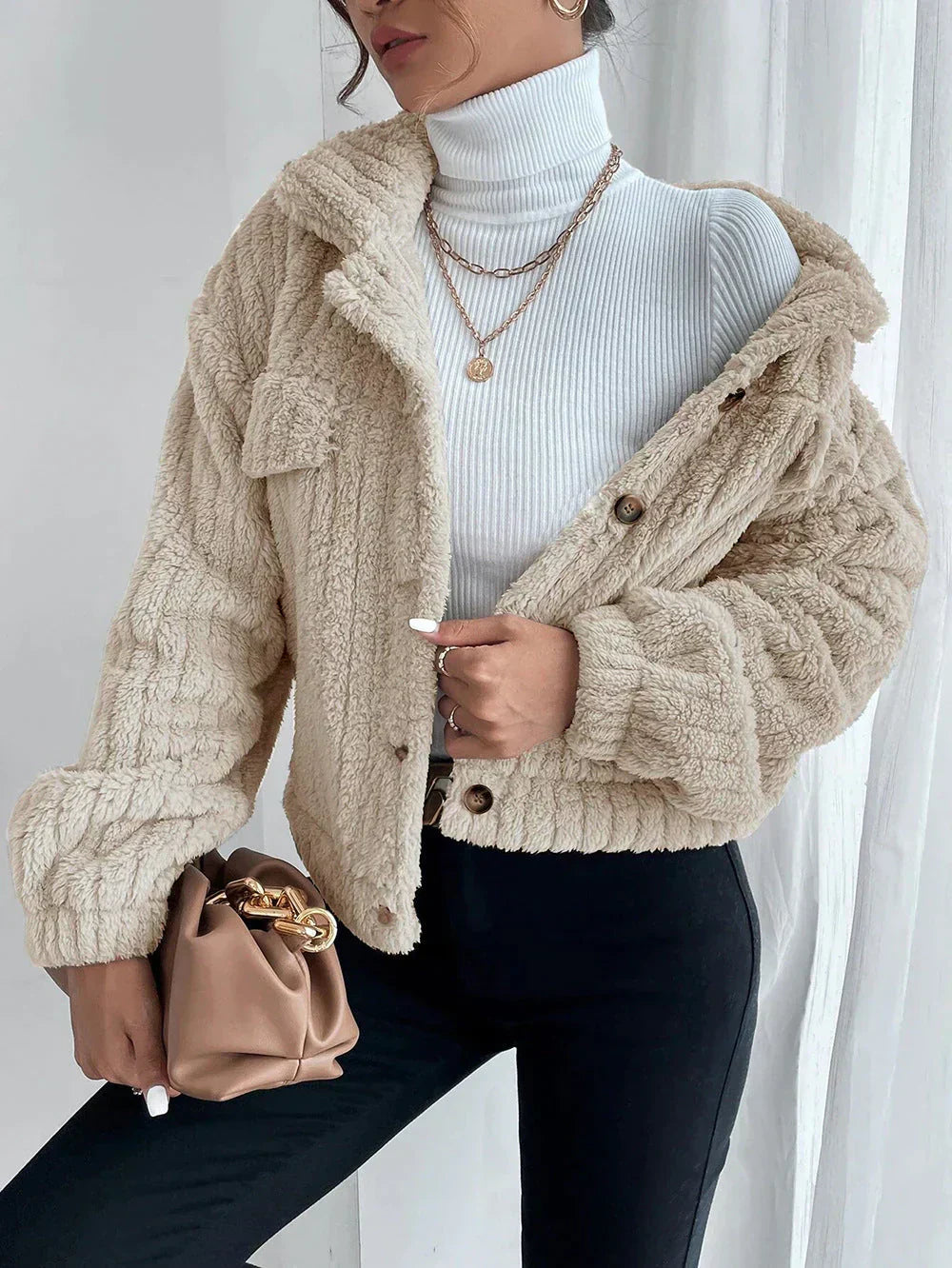 GR | Thick plush jacket for women