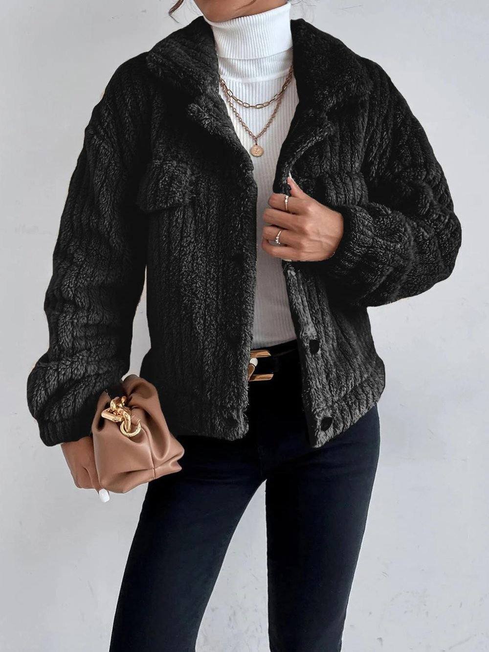 GR | Thick plush jacket for women