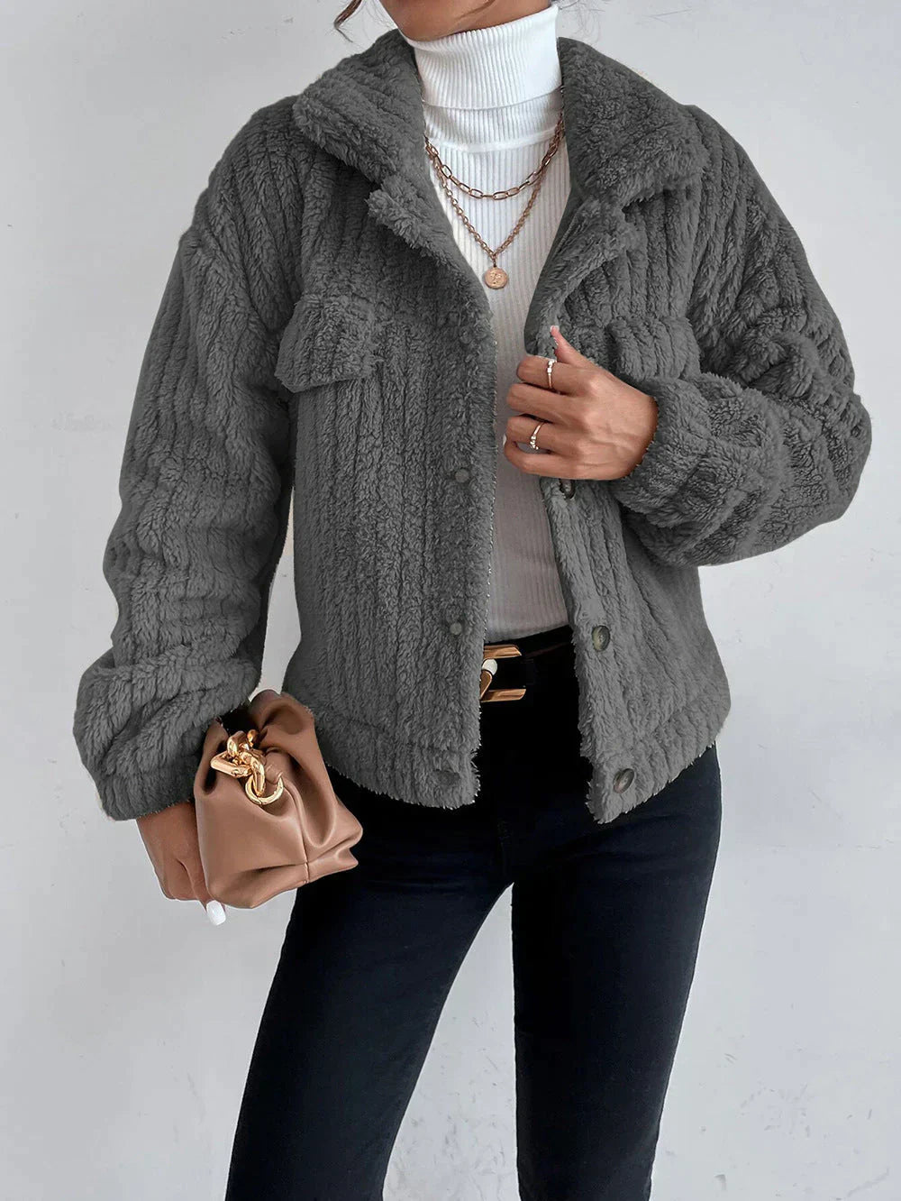 GR | Thick plush jacket for women
