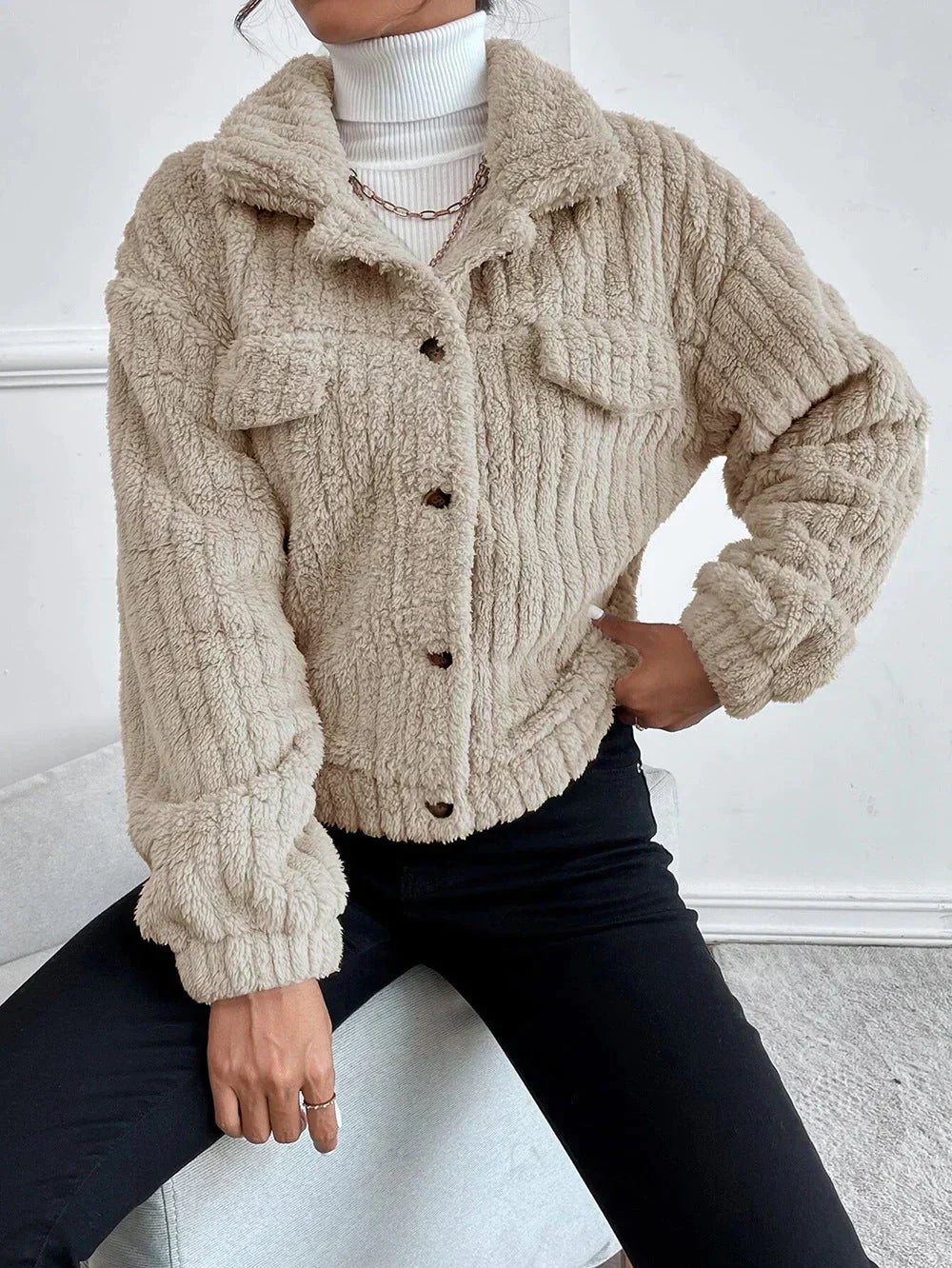 GR | Thick plush jacket for women