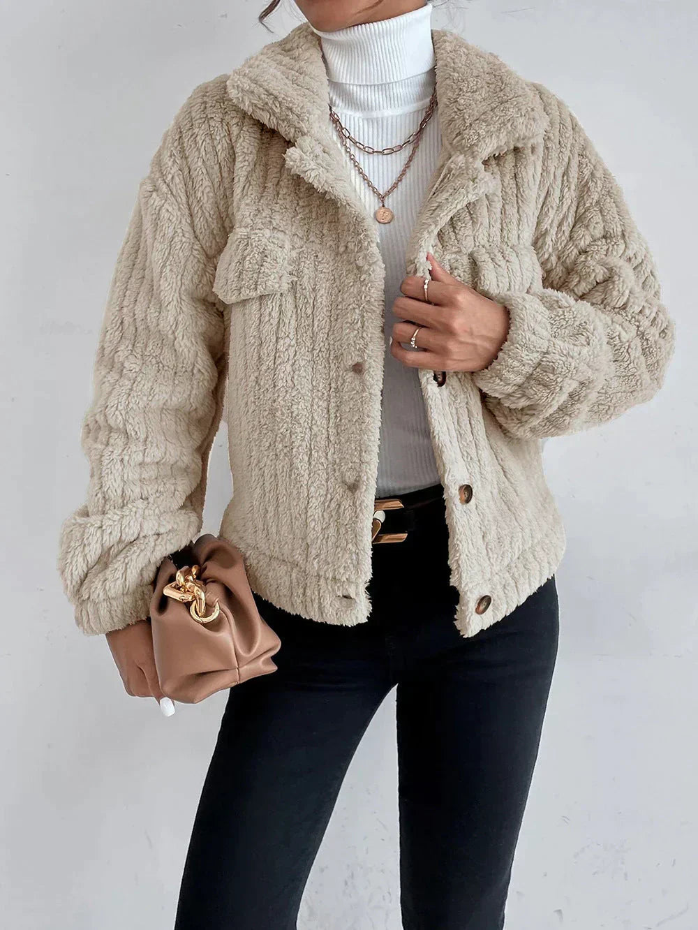 GR | Thick plush jacket for women