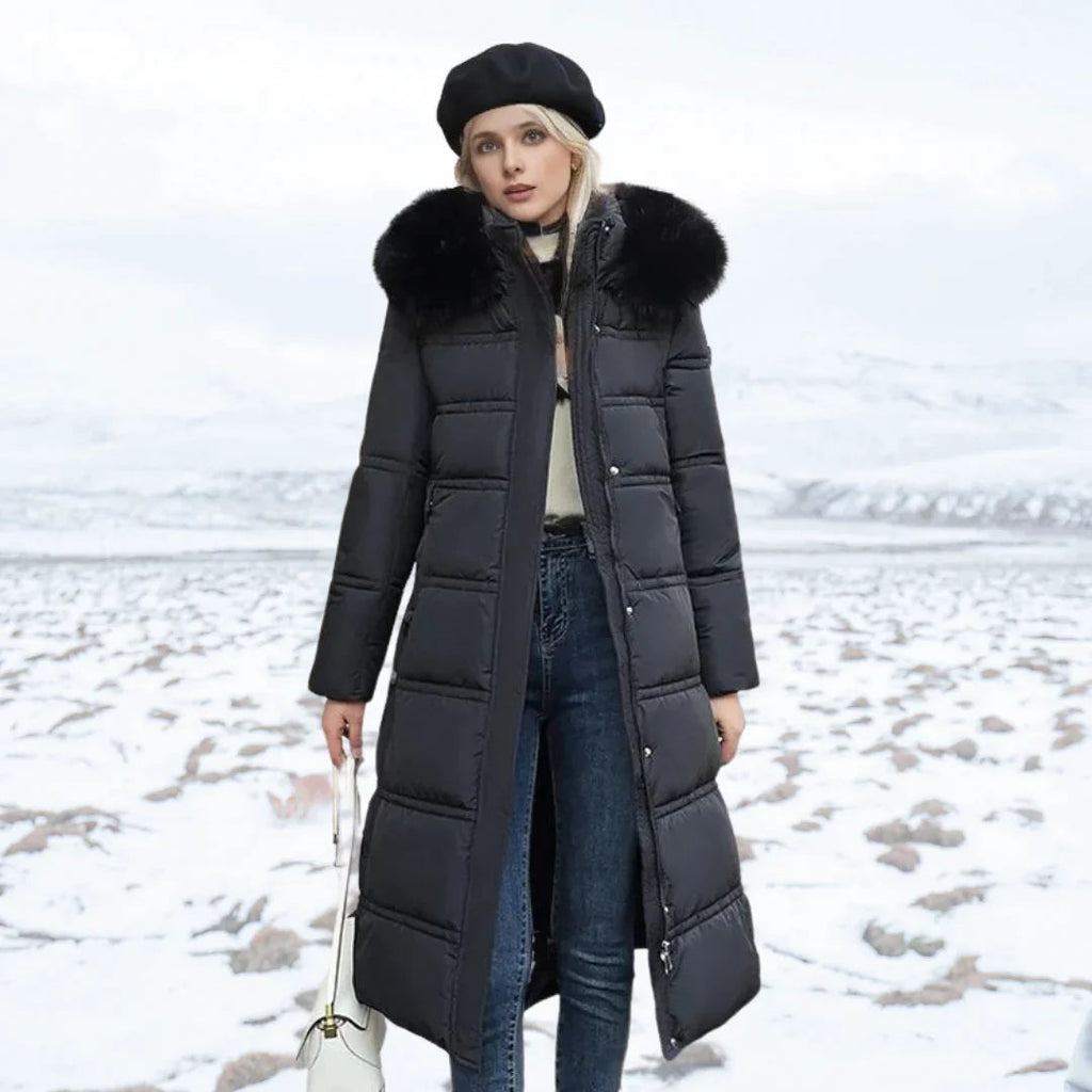 GR | Women's Winter Jacket - Warm lined jacket with faux fur collar