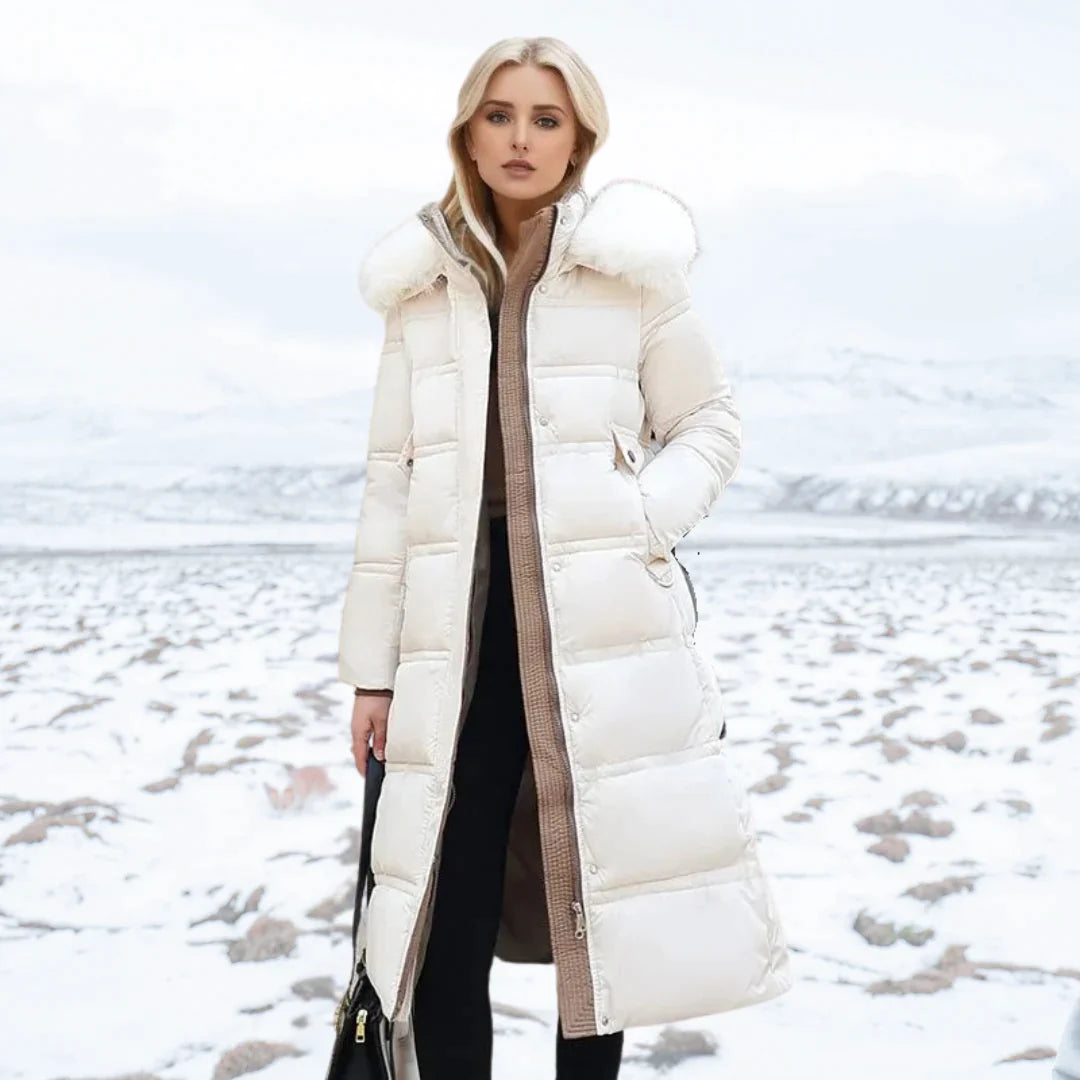 GR | Women's Winter Jacket - Warm lined jacket with faux fur collar