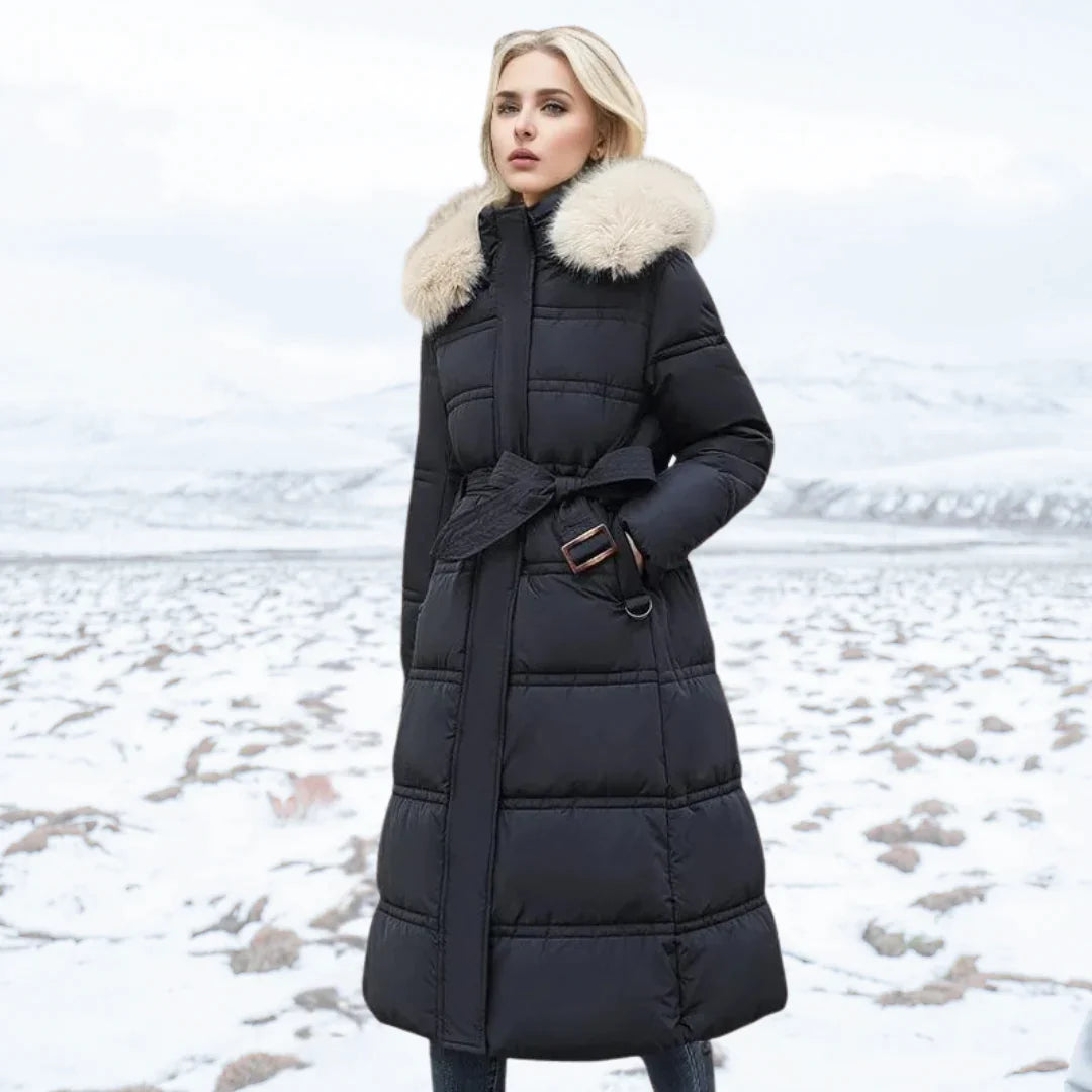 GR | Women's Winter Jacket - Warm lined jacket with faux fur collar
