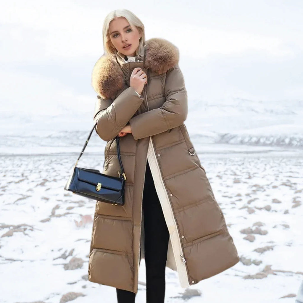 GR | Women's Winter Jacket - Warm lined jacket with faux fur collar