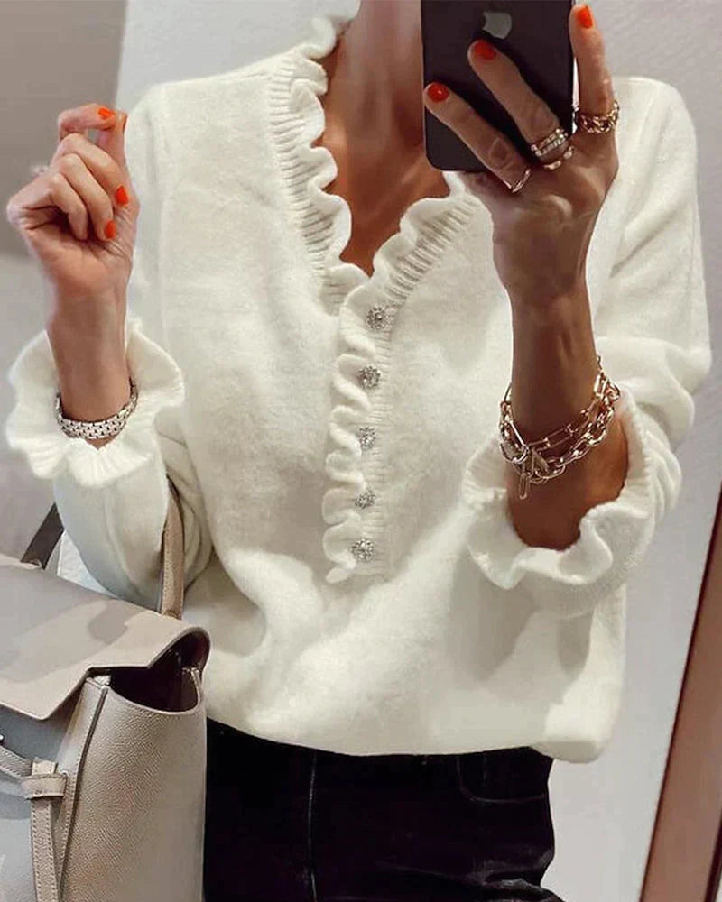 GR - Stylischer Pullover Mit Rüschen
