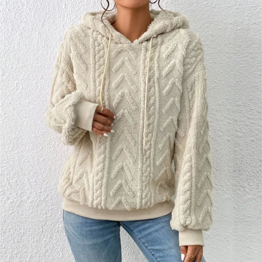 GR | Lässiger Herbst Teddy Fleece Hoodie für Frauen