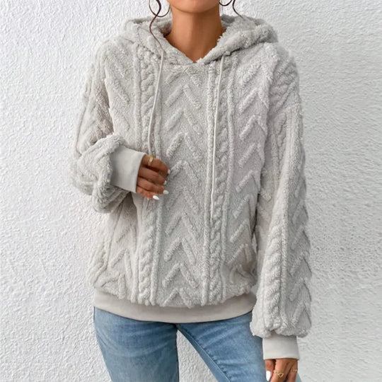 GR | Lässiger Herbst Teddy Fleece Hoodie für Frauen
