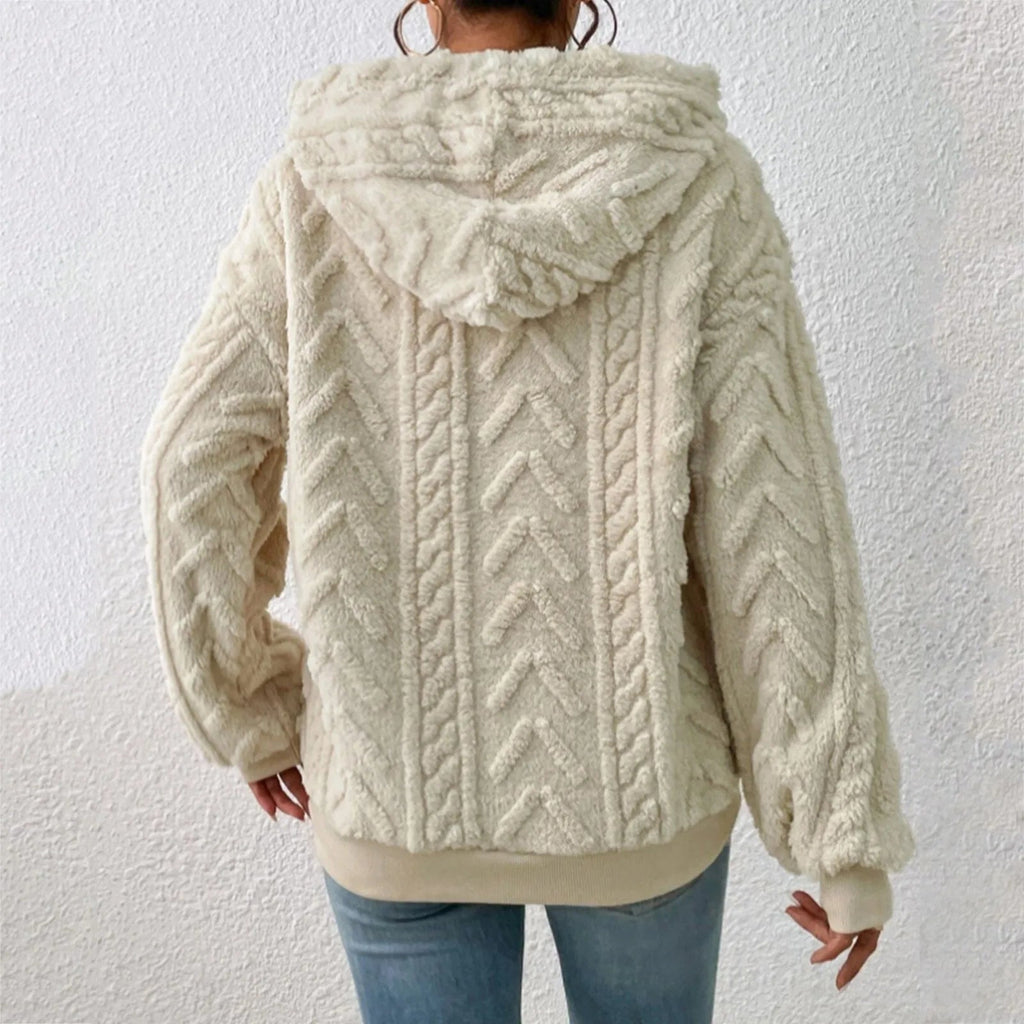 GR | Lässiger Herbst Teddy Fleece Hoodie für Frauen