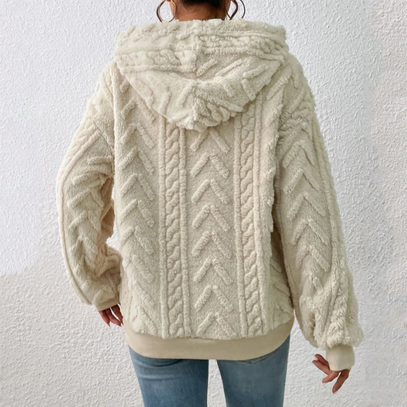 GR | Lässiger Herbst Teddy Fleece Hoodie für Frauen