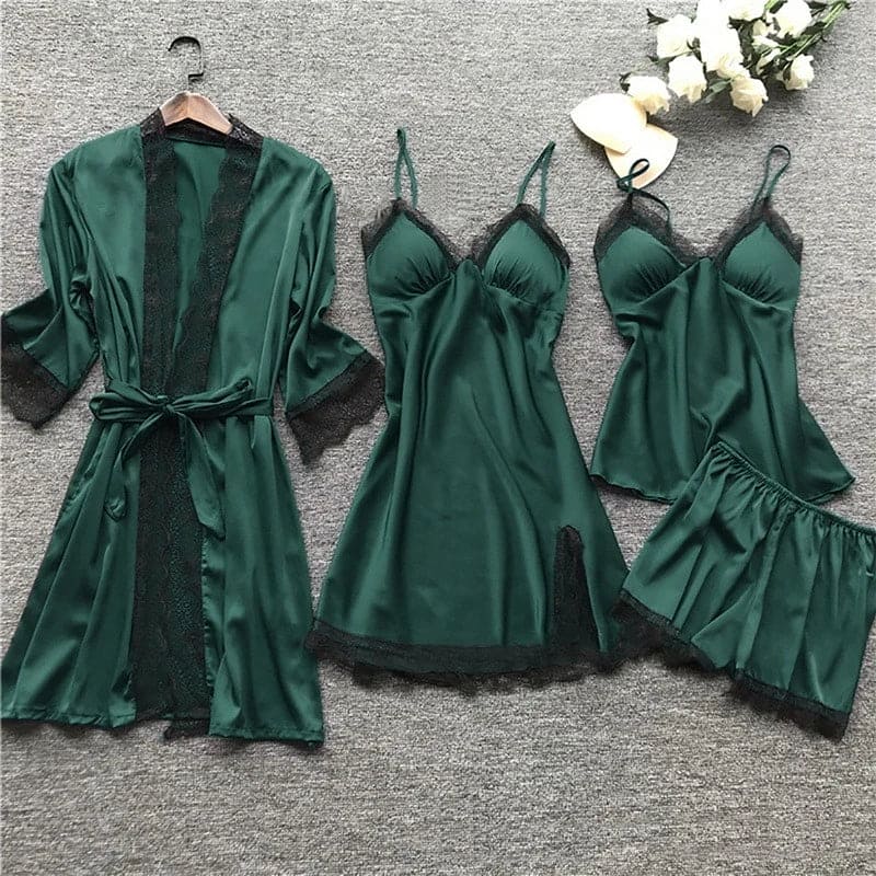 GR | Satin lace pajama set for women