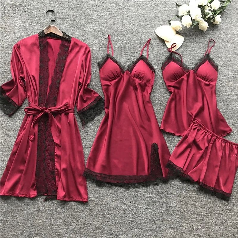 GR | Satin lace pajama set for women