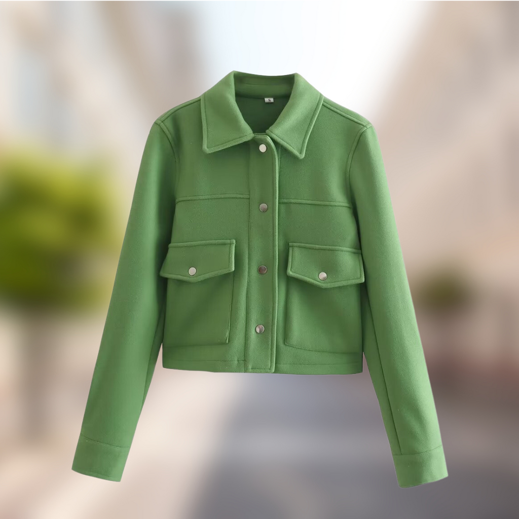 GR | Casual women's jacket in a wool look for autumn