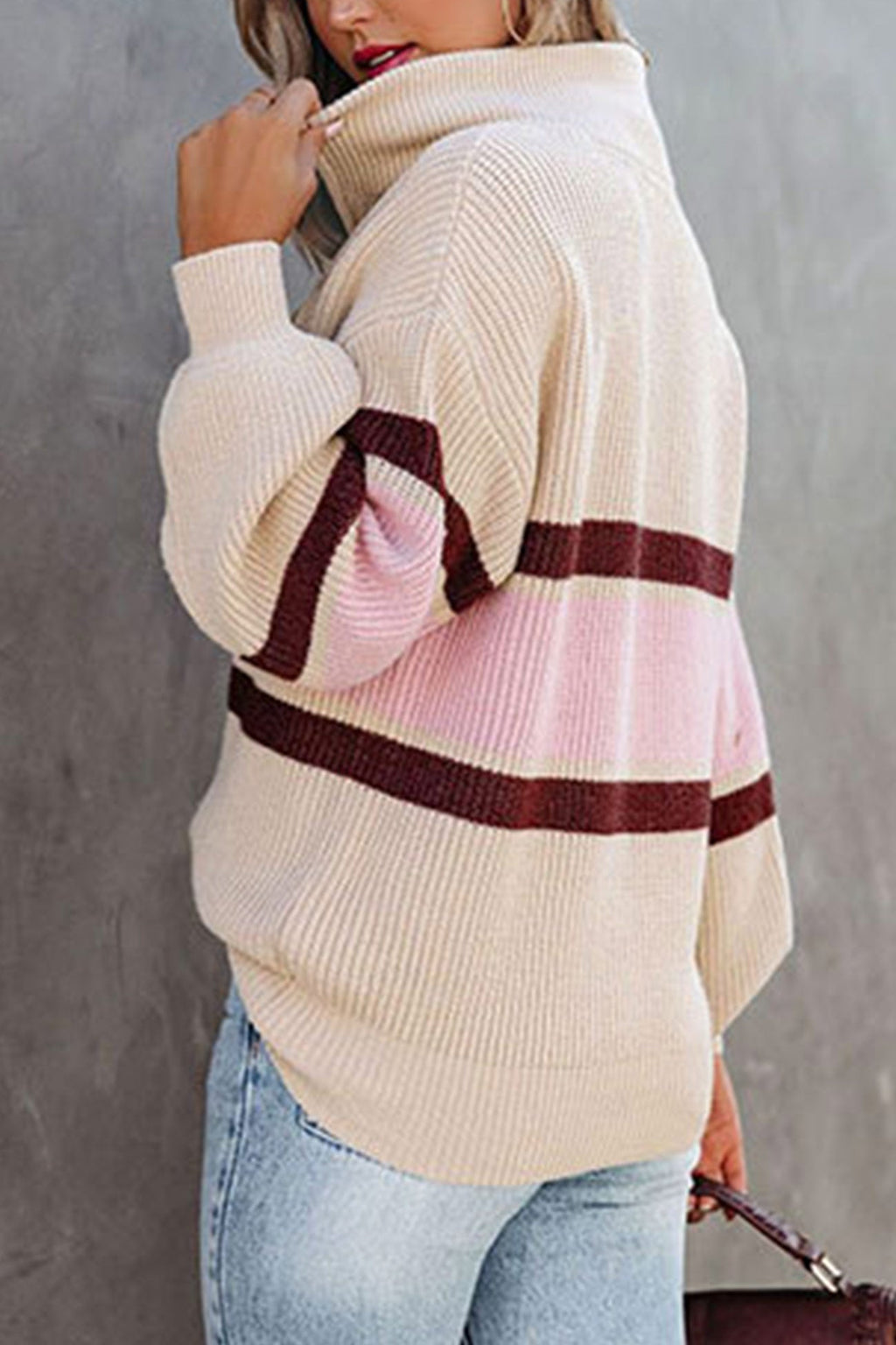 GR | Zipper-Kragen-Pullover Für Mühelose Modernen Touch Für Frauen