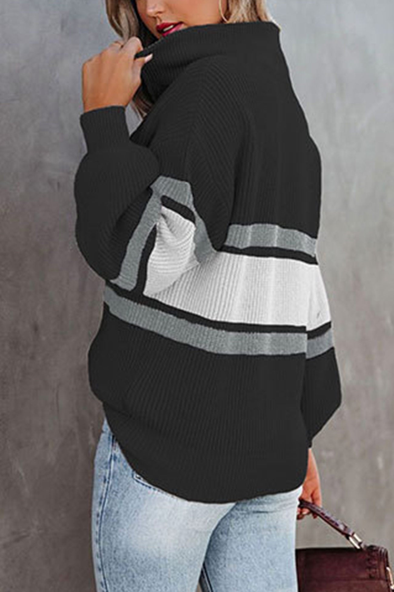 GR | Zipper-Kragen-Pullover Für Mühelose Modernen Touch Für Frauen