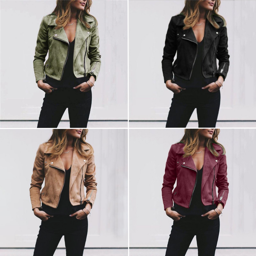 GR - Suede zipper for women - Biker jacket