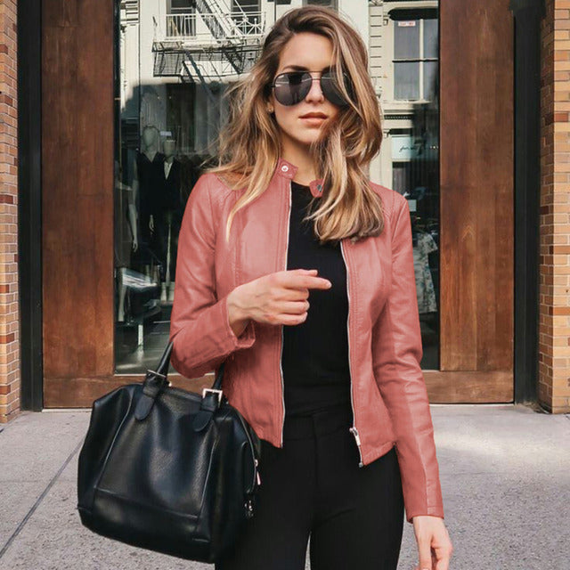 GR | Slim Fit | Zipper | Biker Jacket | Women's Jacket