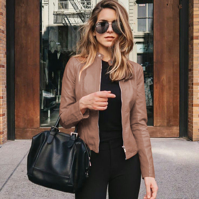 GR | Slim Fit | Zipper | Biker Jacket | Women's Jacket