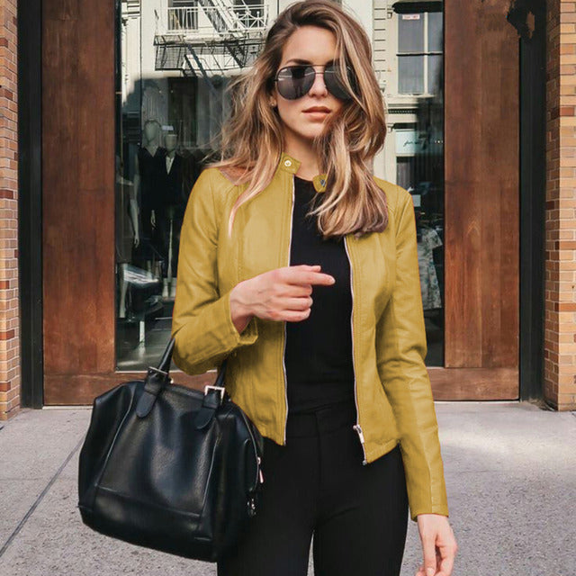 GR | Slim Fit | Zipper | Biker Jacket | Women's Jacket