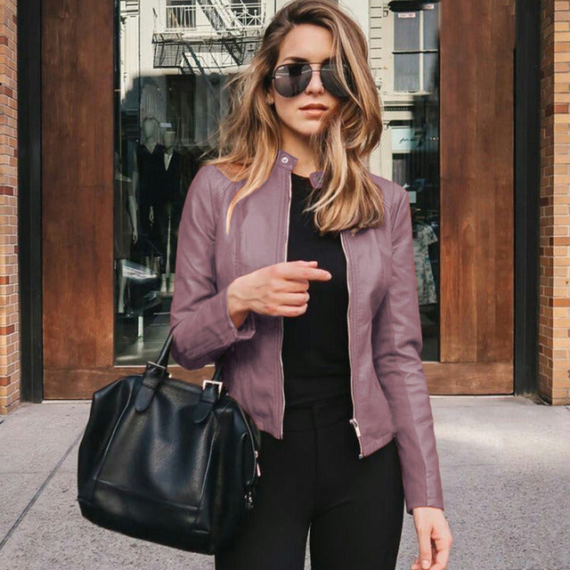 GR | Slim Fit | Zipper | Biker Jacket | Women's Jacket