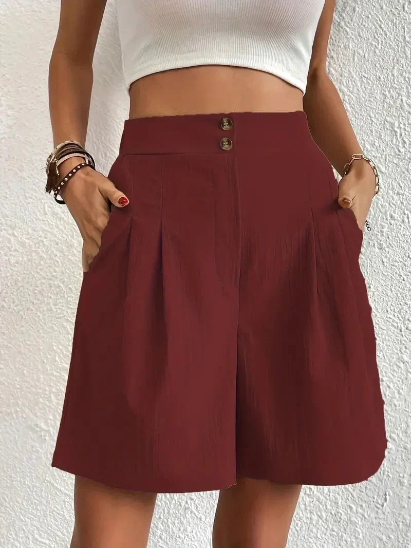 GR | Shorts, schräge Taschen, hohe Taille, Damenshorts, Sommerkleidung
