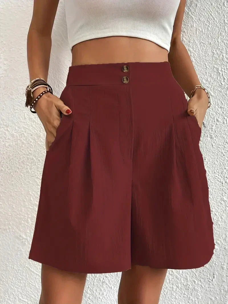 GR | Hochtaillierte Leinenshorts für Damen